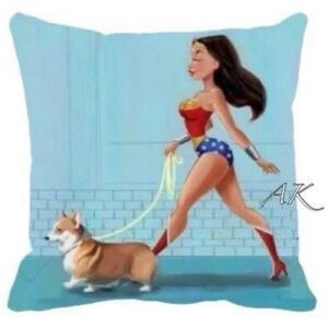 Wonder Woman Walking Corgi 🐾 Decor Accent Pillow Cover
Pembroke Welch Corgi